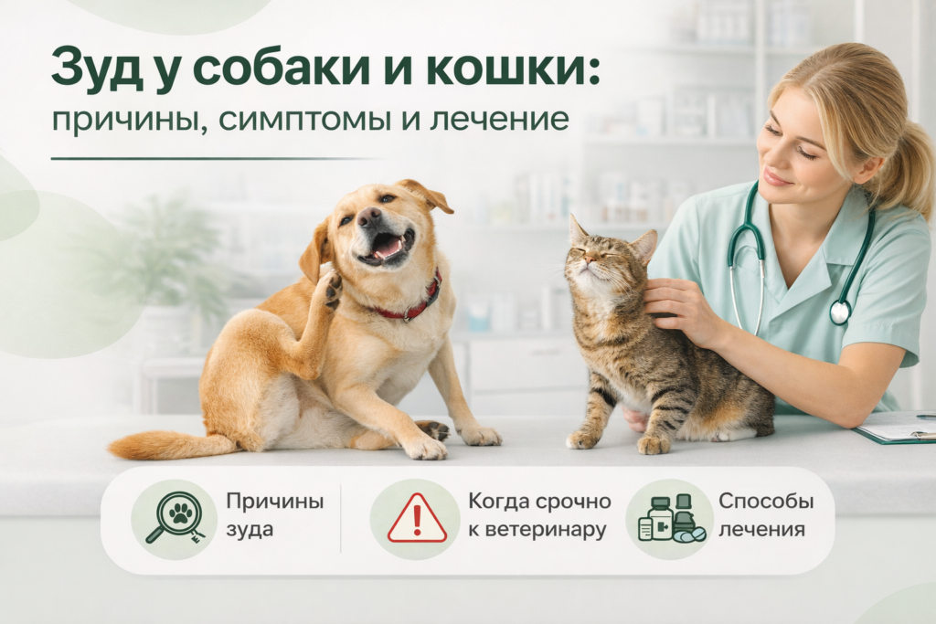 Зуд у собаки и кошки: причины, симптомы и лечение