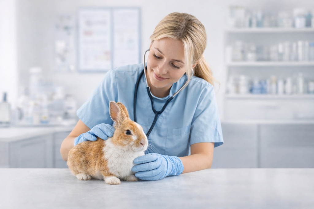 Врач-ратолог осматривает грызуна в ветеринарной клинике